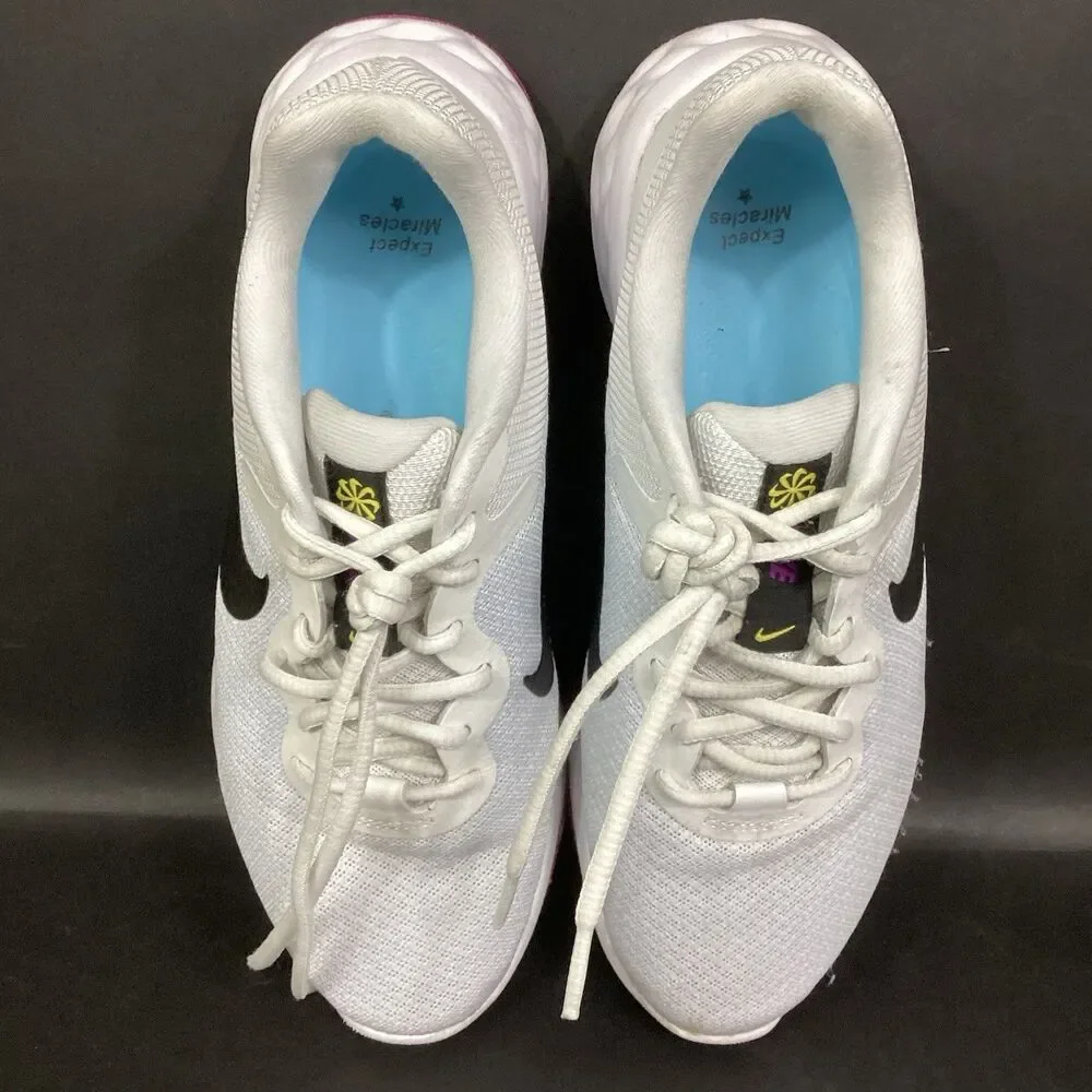 Nike Revolution 6 Next Nature Womens Sz 8 White Vivid Purple Low Shoe DC3729-106